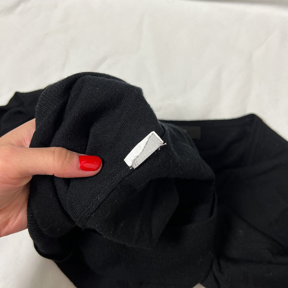 j crew black minimalist fitted slouchy v neck delicate thin knit sweater top - Picture 8 of 8